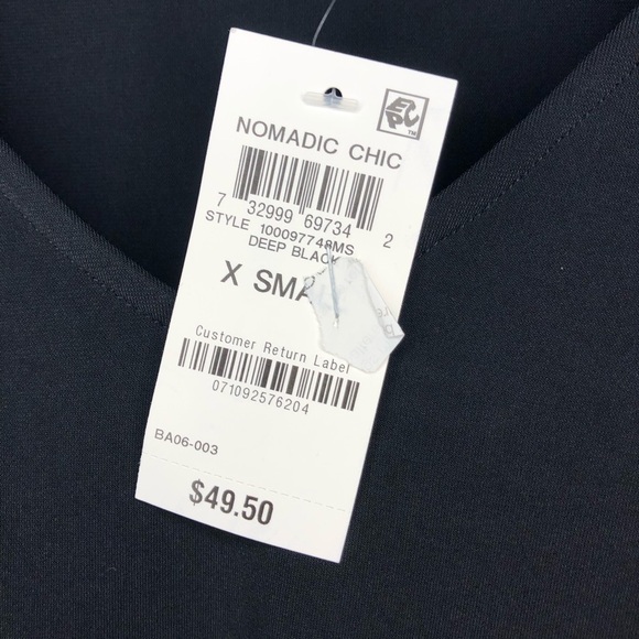 NWT JM Collection Black Tie-Front Top Sz XS - Picture 6 of 8